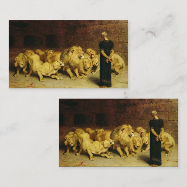 Carte D'accompagnement Daniel in the Lions' Den, 1872 par Briton Riviere (Devant / Derrière)