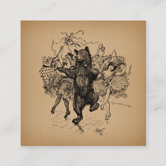 Carte D'accompagnement Danse Ours Cirque Vintage Art (Devant)
