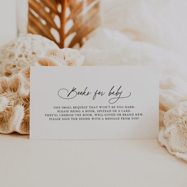 Carte D'accompagnement DARCY Boho Black White Baby shower Livres pour béb (DARCY Boho Black White Baby Shower Books for Baby Enclosure Card)