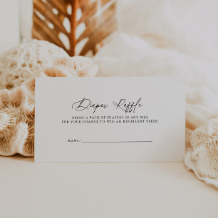 Carte D'accompagnement DARCY Simple Baby shower noir blanc Déchets Raffle