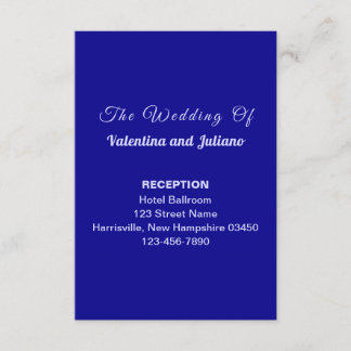 Carte D'accompagnement Dark Blue Wedding Reception Portrait