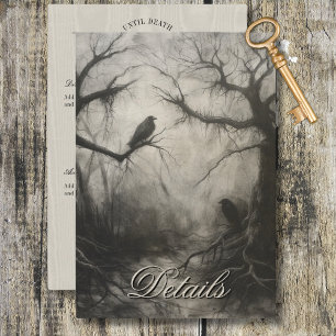 Carte D'accompagnement Dark Gothic Black & Tan Raven Détails du script