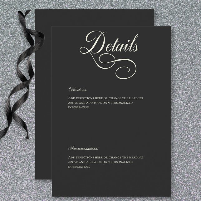 Carte D'accompagnement Dark Moody Victorian Moon & Sun Mariage Détails (Dark Moody Victorian Moon & Sun Wedding Details Enclosure Card)