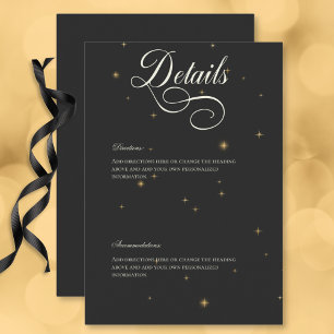 Carte D'accompagnement Dark Moody Victorian Stars Détails du Mariage