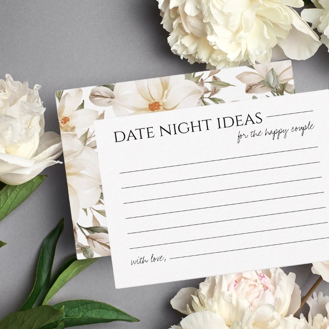 Carte D'accompagnement Date Night Ideas Fête des mariées Jeu Script moder (Créateur téléchargé)