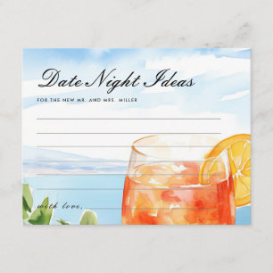 Carte D'accompagnement Date Nuit Idées Aperol Spritz Fête des mariées