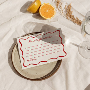 Carte D'accompagnement Date Nuit Idées Fête des mariées Jeu Wavy Frontièr