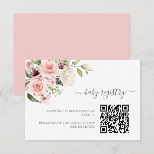 Carte d'accompagnement de Baby Shower avec code QR