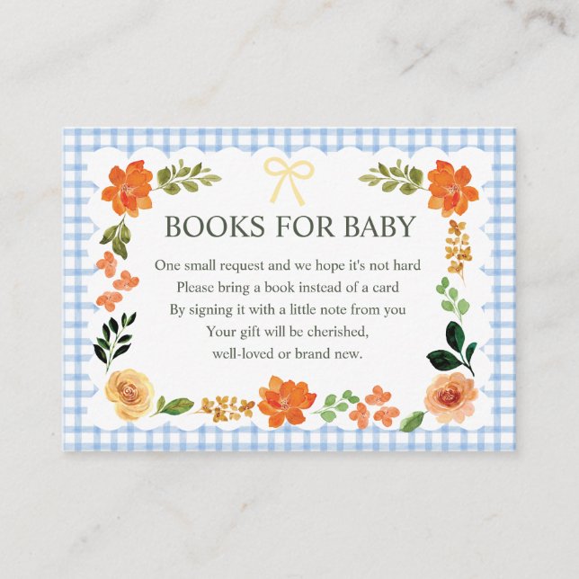 Carte d'accompagnement de Baby Shower en Gingham C (Devant)