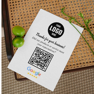 Carte d'accompagnement de code QR pour les avis Go