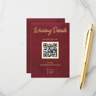 Carte d'accompagnement de code QR pour mariage de 