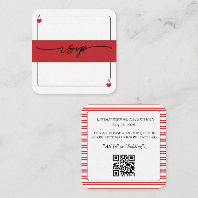 Carte d'accompagnement de code QR RSVP Lucky in Lo (Devant / Derrière)