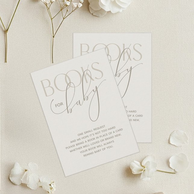 Carte d'accompagnement de demande de livre crème n (Neutral Books for Baby Enclosure Card)