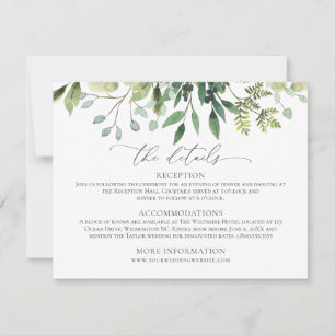 Carte d'accompagnement de détails de mariage à la 