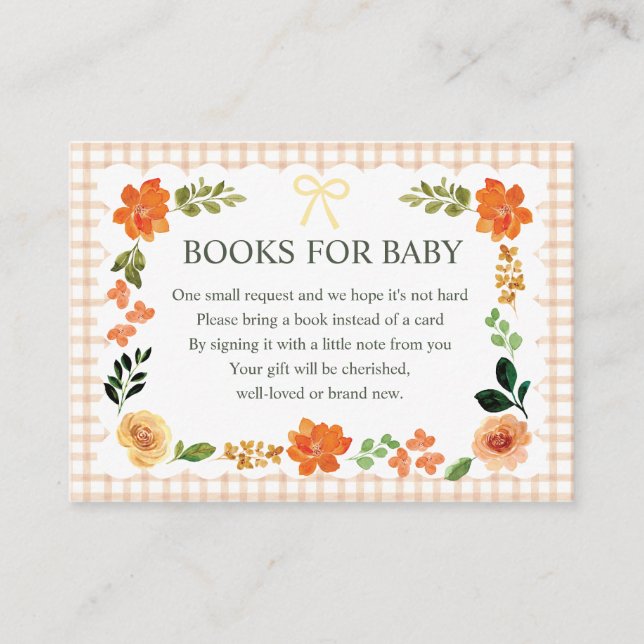 Carte d'accompagnement de douche bébé Gingham Latt (Devant)
