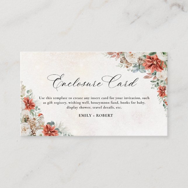 Carte d'accompagnement de douche de mariée d'hiver (Devant)