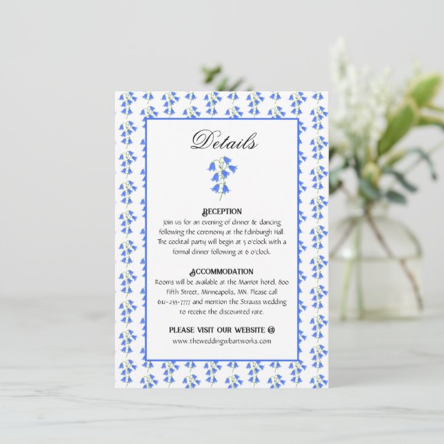 Carte d'accompagnement de fleurs de Jacinthes des  (Debout devant)
