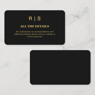 Carte d'accompagnement de luxe noir et or pour mar