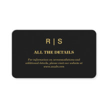 Carte d'accompagnement de luxe noir et or pour mar