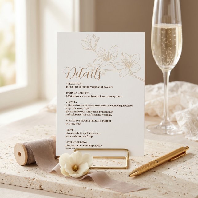 Carte d'accompagnement de mariage à l'écriture fan (Minimalist Enclosure Card with Whimsical Script)