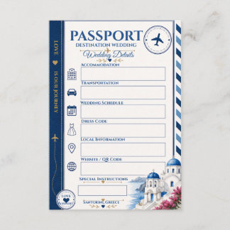 Carte d'accompagnement de mariage au passeport
