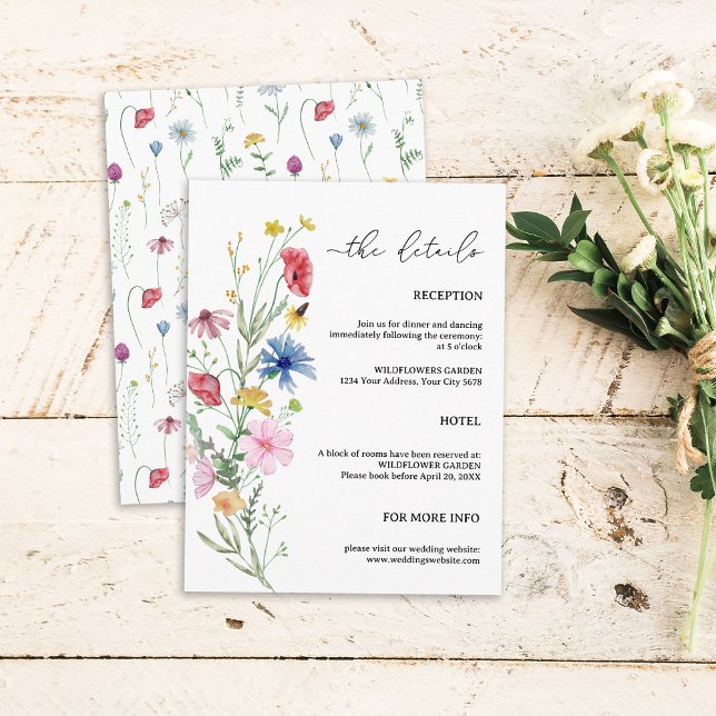 Carte d'accompagnement de mariage aux fleurs sauva (Créateur téléchargé)