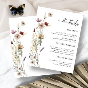 Carte d'accompagnement de mariage bohème blanche