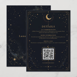 Carte d'accompagnement de mariage céleste de minui