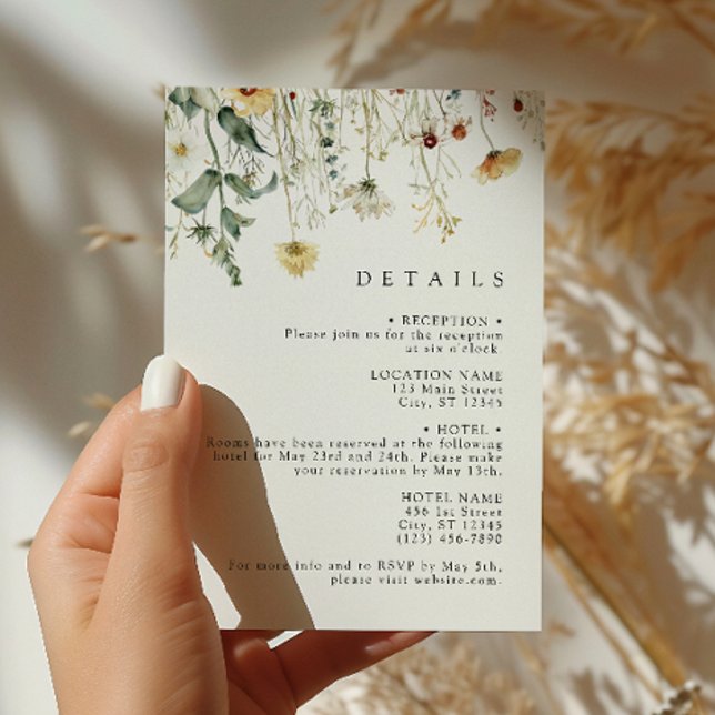 Carte d'accompagnement de mariage champ de fleurs  (Créateur téléchargé)