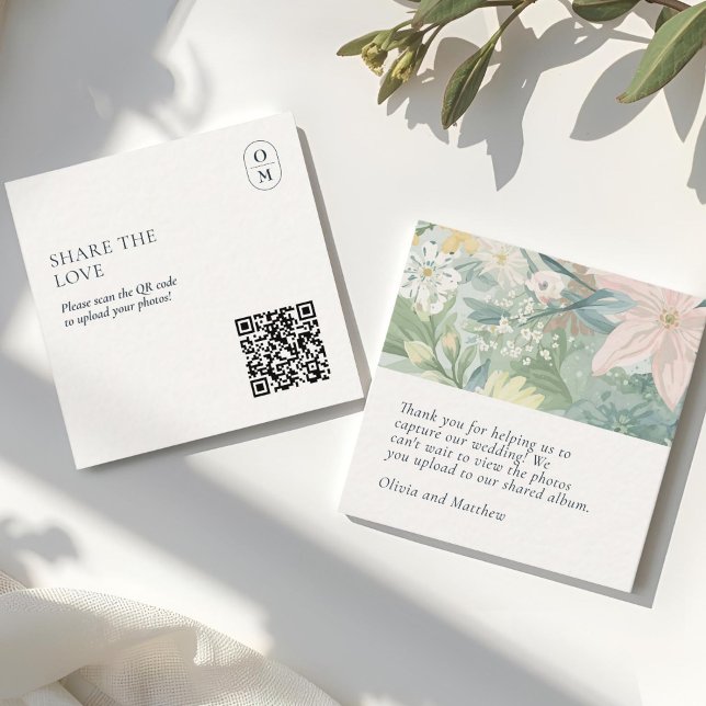 Carte d'accompagnement de mariage chic monogramme  (Créateur téléchargé)