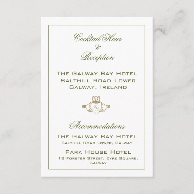 Carte d'accompagnement de mariage Claddagh (Devant)