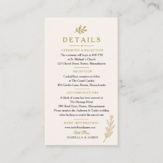 Carte d'accompagnement de mariage élégante et mini