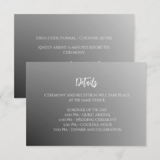 Carte d'accompagnement de mariage élégante noir et