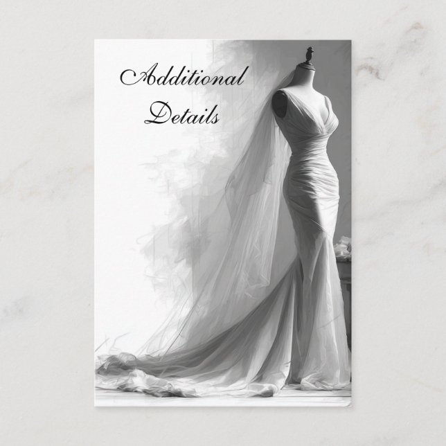 Carte d'accompagnement de mariage esquisse romanti (Devant)
