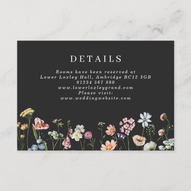 Carte d'accompagnement de mariage Fleurs sauvages  (Devant)