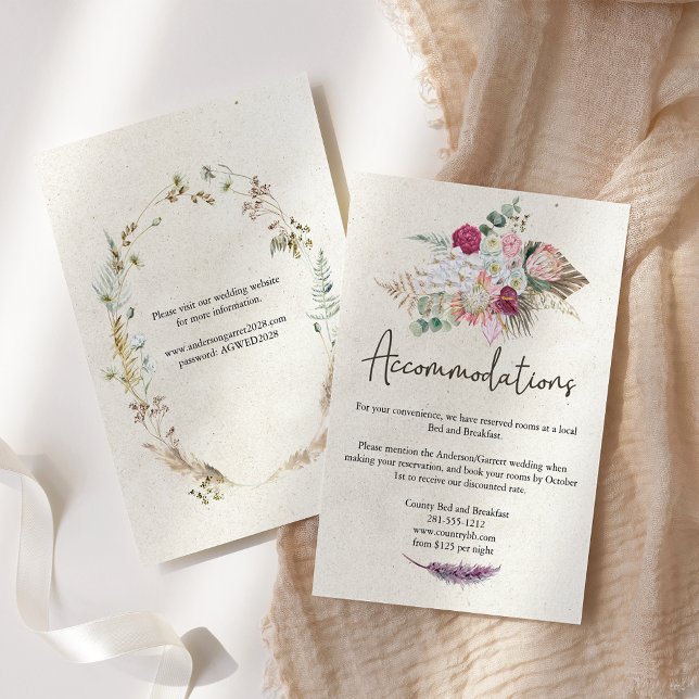 Carte d'accompagnement de mariage florale bohème p (Créateur téléchargé)