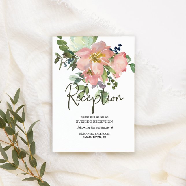 Carte d'accompagnement de mariage florale coquille (Créateur téléchargé)