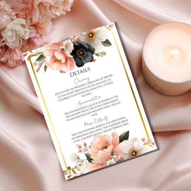 Carte d'Accompagnement de Mariage Florale Élégante (Créateur téléchargé)