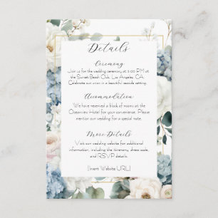 Carte d'accompagnement de mariage florale Hortensi