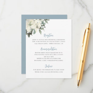 Carte d'accompagnement de mariage florale ivoire b