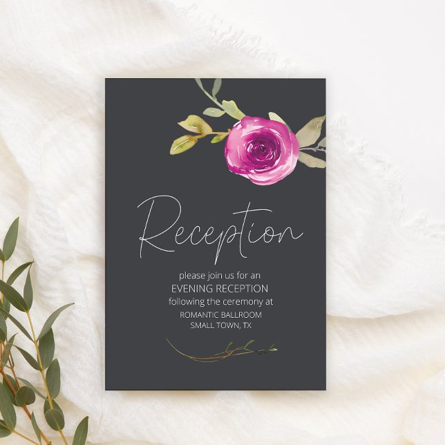 Carte d'accompagnement de mariage florale rose pou (Créateur téléchargé)