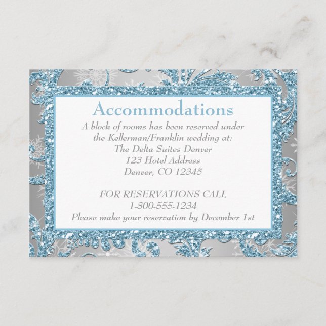Carte d'accompagnement de mariage Hiver Merveilleu (Devant)
