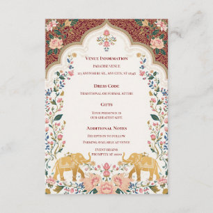 Carte d'accompagnement de mariage indien élégant P
