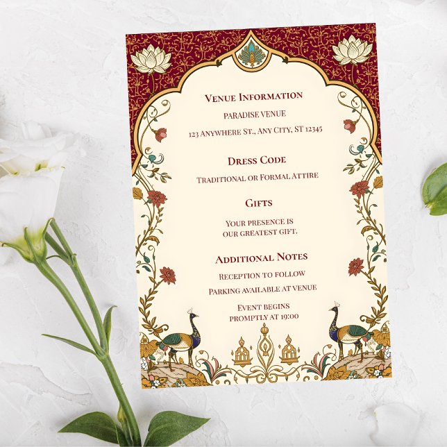 Carte d'accompagnement de mariage indien élégant P (Créateur téléchargé)