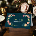 Carte d'accompagnement de mariage Jardin Enchanté<br><div class="desc">Cette élégante et fantaisiste conception de jardin floral enchanté est parfaite pour une célébration sur le thème de la forêt enchantée ou une fête de jardin. Cette conception présente des éléments floraux roses et violets dans un cadre de feuilles vertes et des accents dorés sur un fond sarcelle. Articles assortis...</div>