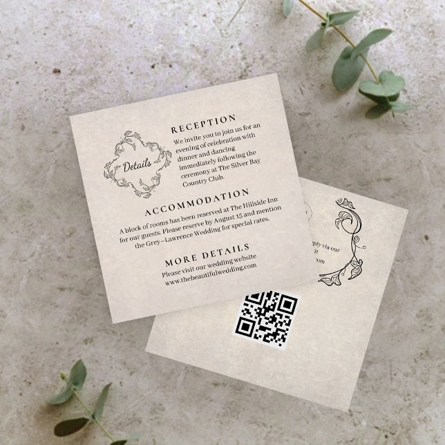 Carte d'accompagnement de mariage minimaliste vint (Créateur téléchargé)