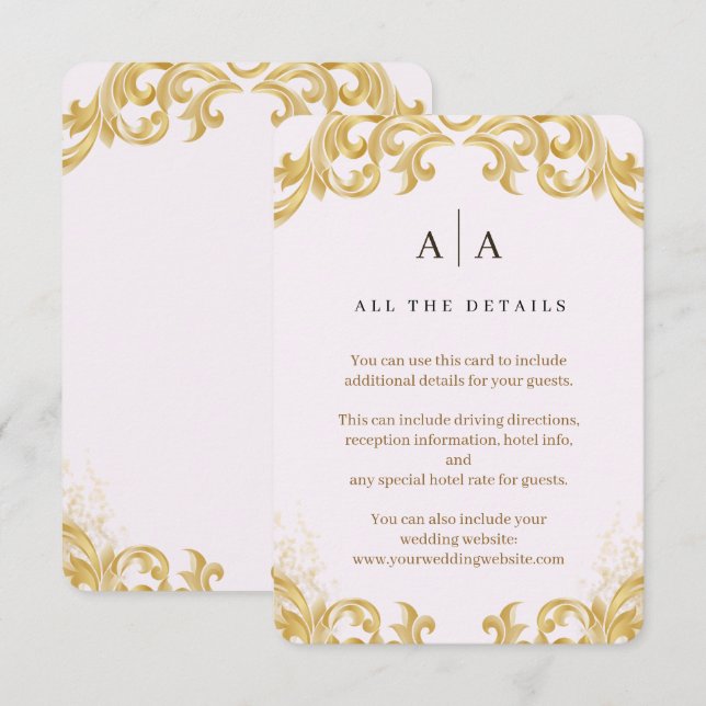 Carte d'accompagnement de mariage moderne organiqu (Devant / Derrière)
