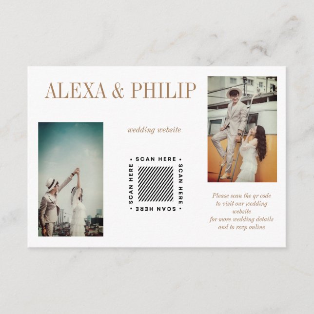 Carte d'accompagnement de mariage photo élégante (Devant)
