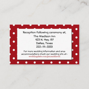 Carte d'accompagnement de mariage Polka Dot et Dac