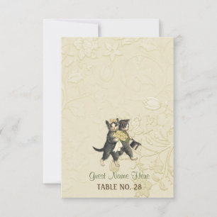 Carte d'accompagnement de mariage Posh Cats Ivory 